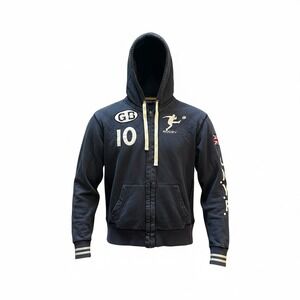 Ralph Lauren Rugby Full Zip Hoodie Mens Rugby Player Graphic Vintage